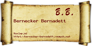 Bernecker Bernadett névjegykártya